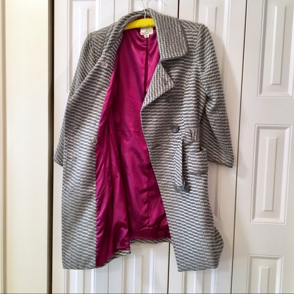 Tulle Belted Pea Coat - Picture 5 of 7